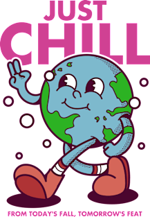 Just Chill, Vintage Character Globe Cartoon Kids T-Shirt by FlashCraft.co