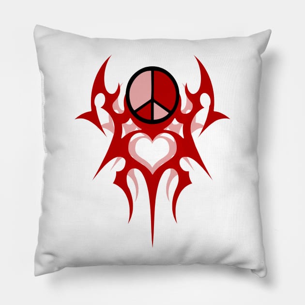 Double tribal peace sign Pillow by AmandaRain