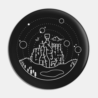 Bryce Canyon - Line Art White Pin