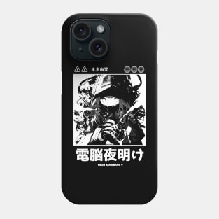 Cyberpunk Anime Vaporwave Japanese Girl Streetwear Aesthetic Black and White Phone Case
