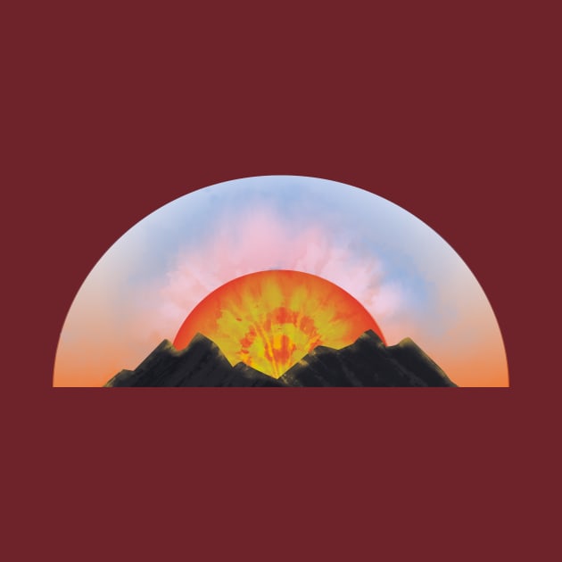 Sunrise Tie-Dye Mountains Abstract by MReinart