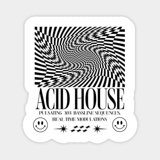 ACID HOUSE  - Trippy Art Modulations (Black) Magnet