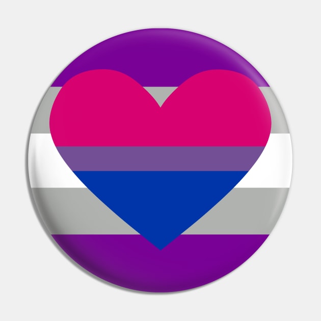 Grey-Asexual and Biromantic Pin by Marissa