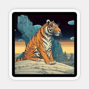 Tiger In Alien Planet Magnet