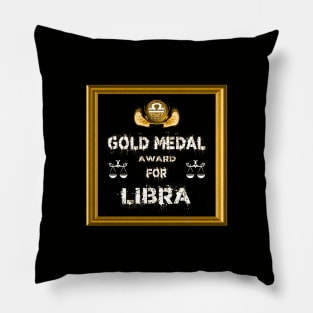 Libra Birthday Gift Gold Medal Award Winner Pillow