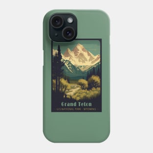 Grand Teton National Park Vintage Travel Poster Phone Case