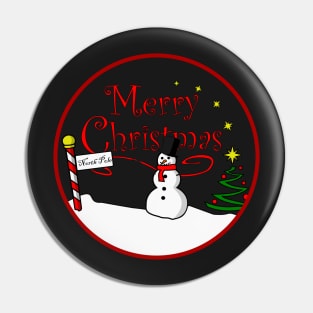 Merry Christmas snow man Pin