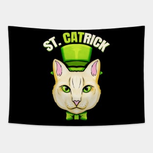 Cat With Green Loop And Cylinder Hat St Catrick Patricks Day Tapestry