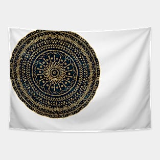 Geometric tribal gold mandala Tapestry