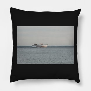 boat on the lake michigan Pillow