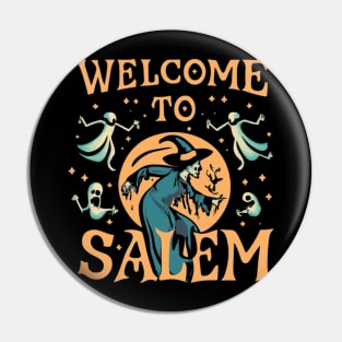 Welcome to Salem Halloween Witch Souvenir Pin