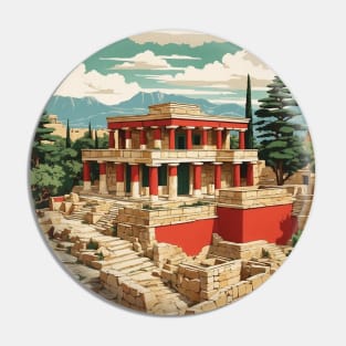 Knossos Greece Tourism Vintage Travel Poster Pin