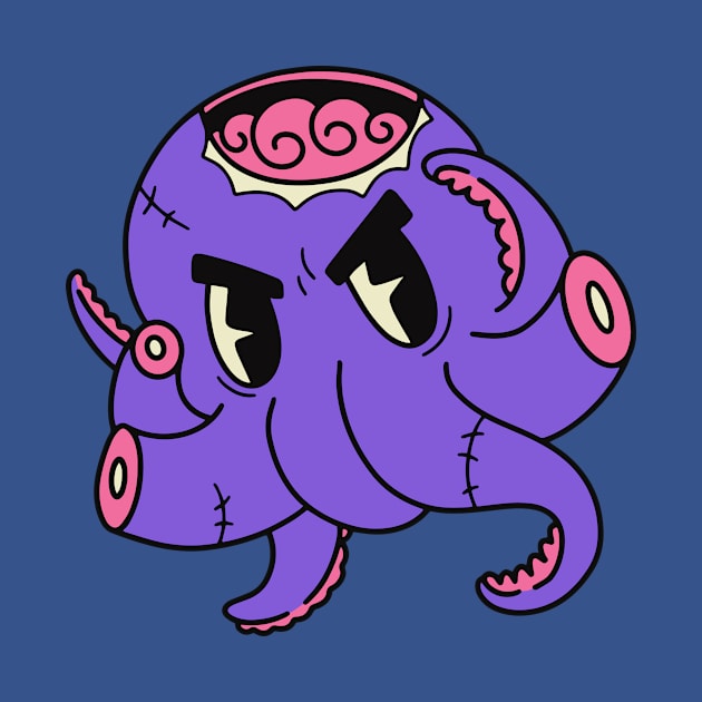 Cute Zombie Octopus // Funny Halloween Animals by SLAG_Creative