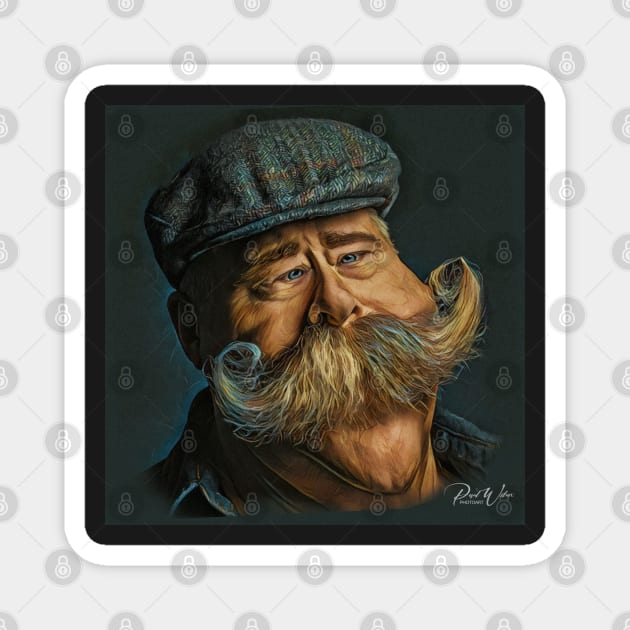 Meet Mr. Handlebars - Funny Face - Caricature Magnet by Wilcox PhotoArt