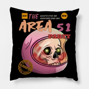 Astronaut Skeleton Skull Party in Space Pillow