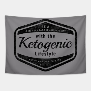 Retro Ketogenic Lifestyle Design Black Tapestry
