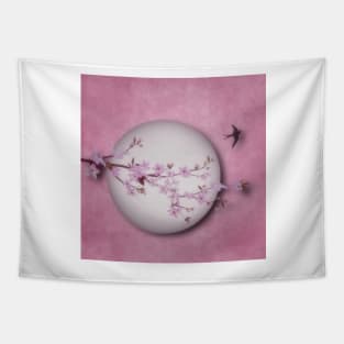 Cherry Blossom Moon Tapestry