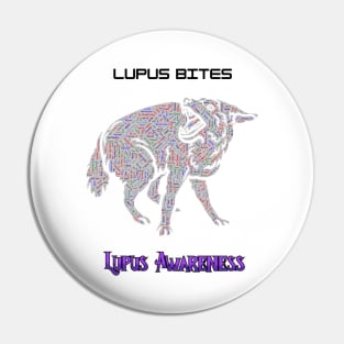 Lupus Bites!  Lupus wolf comprised of Lupus symptoms WordArt. Pin