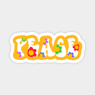 Floral Peace Text Magnet