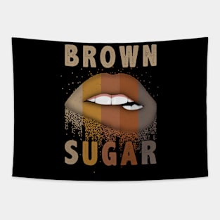 Brown sugar sexy lips african American woman Tapestry