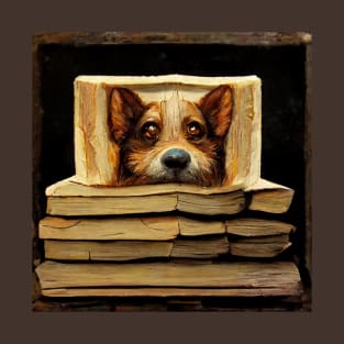 A very bookish Puppy T-Shirt