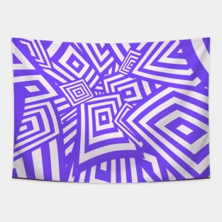 Funky Purple Psychedelic Warped Squares Tapestry