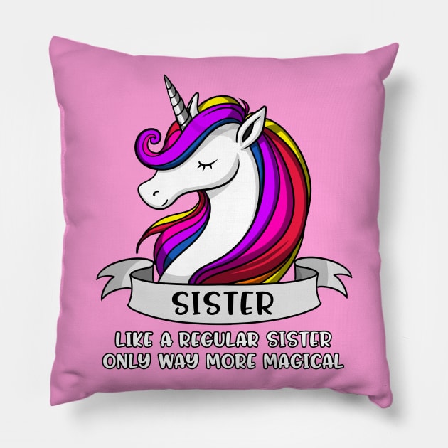 Unicorn Sister Pillow by underheaven