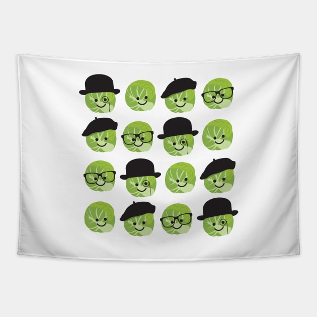 Brussels Sprout Crew Tapestry by VicEllisArt