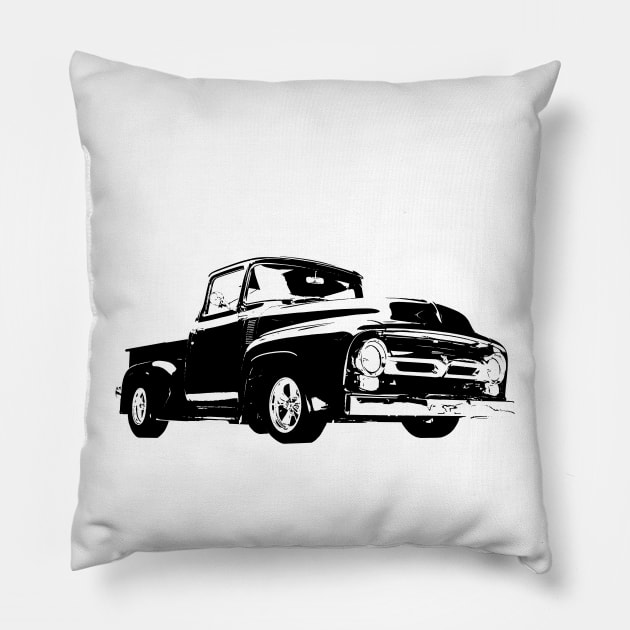 1956 Ford F100 Pillow by GrizzlyVisionStudio