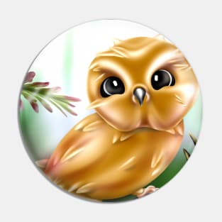 Baby owls art Pin