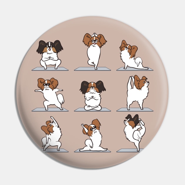 Papillon dog Yoga Pin by huebucket