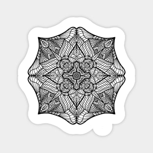 Ornamental Flower Line Art Mandala Magnet