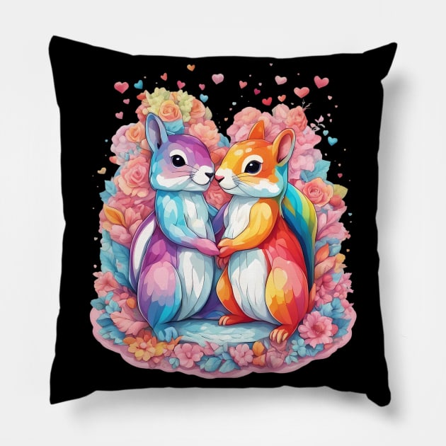 Forever in my Heart Squirrel Pillow by animegirlnft