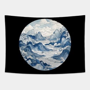 Japanese Map Artstyle Tapestry