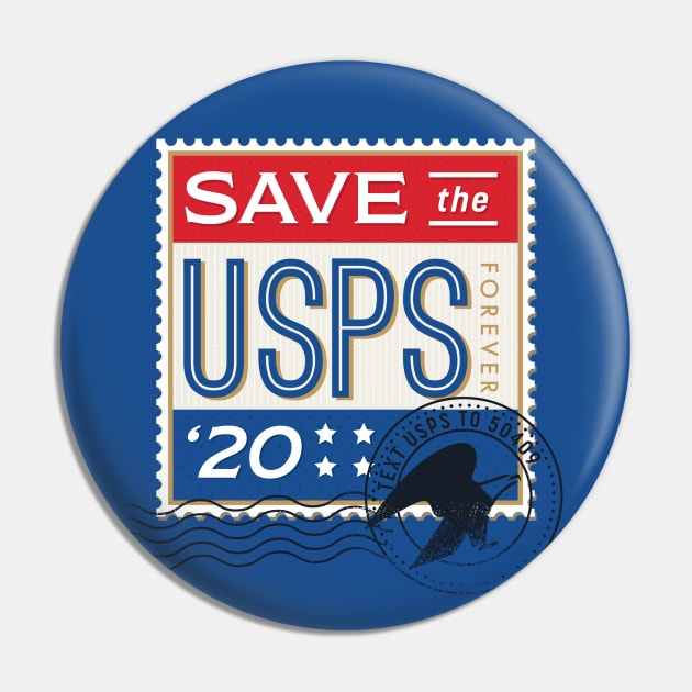 SAVE THE USPS Pin by Lucie Rice Illustration and Design, LLC