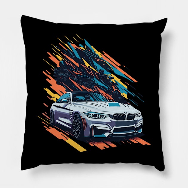 BMW M4 F82 Classic car Pillow by Cruise Dresses