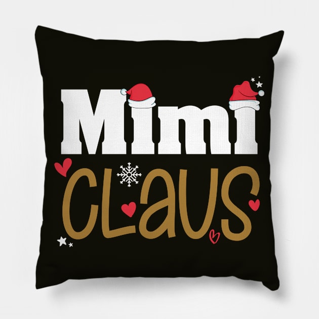 Mimi Claus Funny Christmas Gift, Santa Hat Holiday Party Pillow by kirayuwi