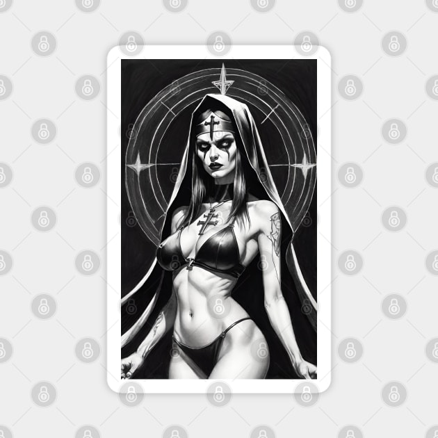 Evil Nun Bikini Magnet by Grave Digs