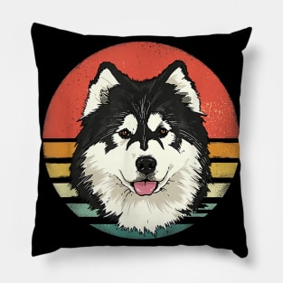 Retro Vintage Siberian Husky Dog Gifts Pillow