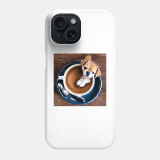 Cute Puppy Dog And Coffee Puppuccino Phone Case