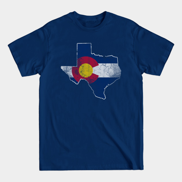 Discover Texas Map Colorado Flag Family Home Vacation Love - Texas Colorado - T-Shirt