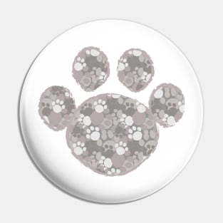 Paw print with camouflage pattern Pin