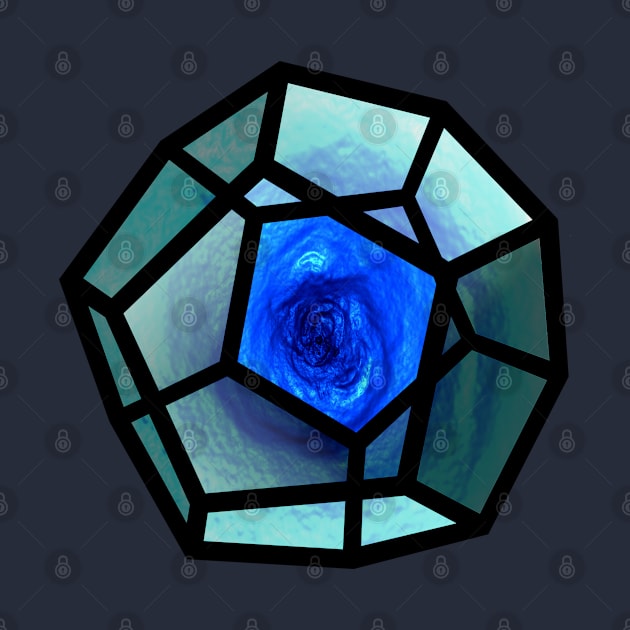 Galaxy space geometry concept: blue Platonic solid by Blacklinesw9