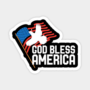 God Bless America Flag USA Quail Magnet