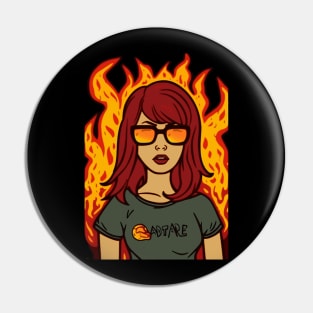 Daria on Fire Pin