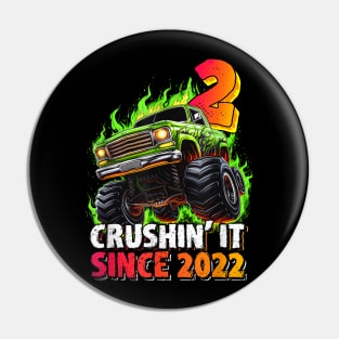 Monster Truck 2 Year Old Boys 2nd Birthday Party Born 2022 Pin