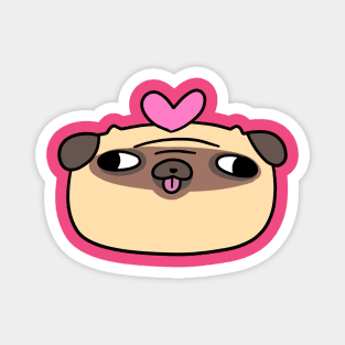 Heart Pug Face Magnet