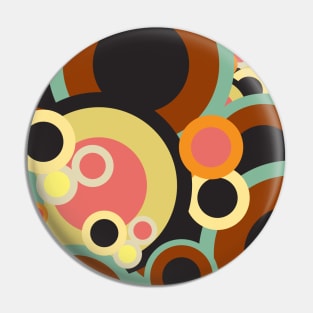 Groovy Retro circles pattern Abstract Mid Century color palette Pin