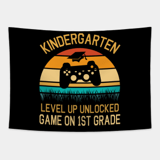 Kindergarten Level Up Unlocked Game On 1st Grade Happy Class Of Back To School Seniors Students Tapestry