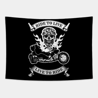 Retro Triker Trike Motorcycle Ride To Live Motor Trikes Motorcycle Gift Tapestry